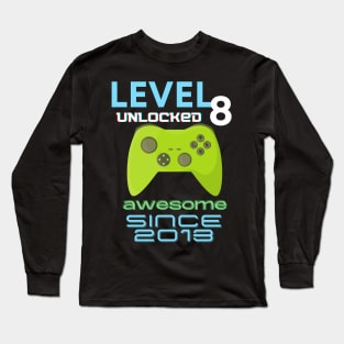 Level 8 Unlocked Awesome 2013 Video Gamer Long Sleeve T-Shirt